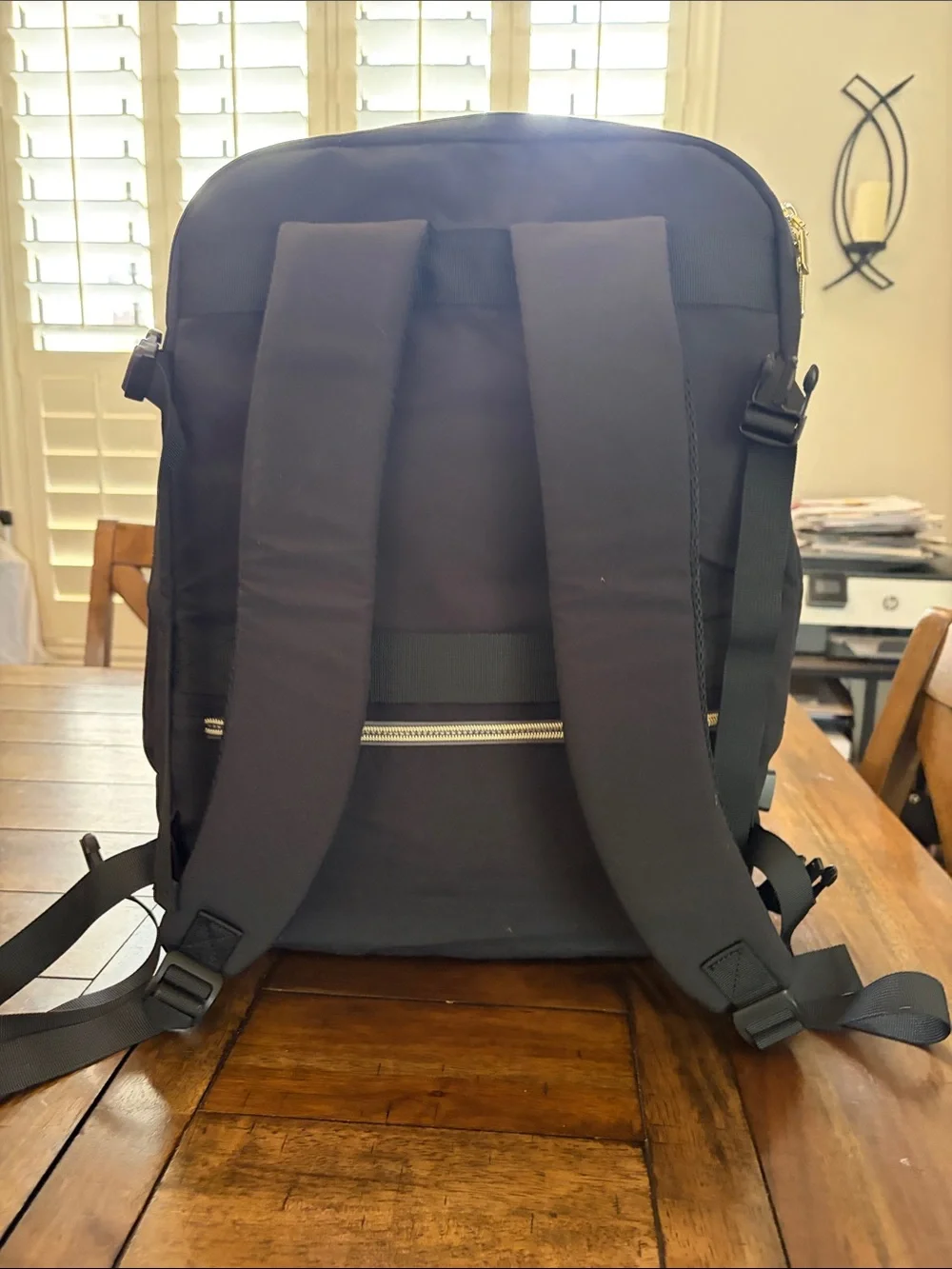 Lannuki Black Multi-Compartment Travel Backpack